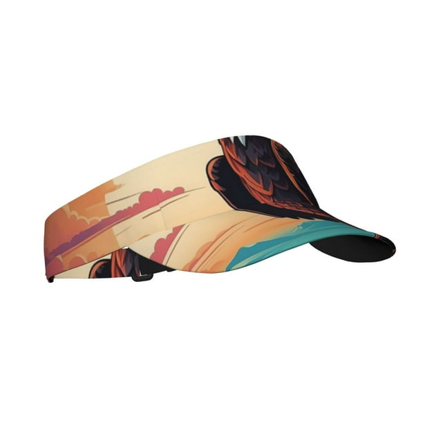 Fotbe Cartoon Iceberg Bald Eagle Visera Deportiva con Diseño, Gorra Abierta Ajustable de Algodón para Mujer y Hombre