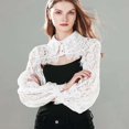thumbnail image 2 of KuKuzhu Detachable Dickey Collar Blouse False Collar Half Shirt Long Sleeve Cropped Crop Tops, 2 of 8