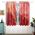 thumbnail image 2 of Magenta Red Marble Blackout Curtains 2 Panels Set Grommet Drapes for Bedroom Living Room W55xL54, 2 of 5