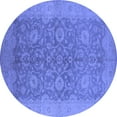 thumbnail image 1 of Ahgly Company Machine Washable Indoor Round Oriental Blue Industrial Area Rugs, 6' Round, 1 of 4