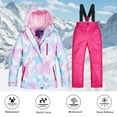 thumbnail image 4 of Otqutp Boys Girls Ski Suit 2-Piece Tie Dye Windproof Zip-Up Hoodie Snowsuit Waterproof Winter Skating Snowboarding Outfit Set, 4 of 7