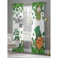 thumbnail image 4 of St. Patrick's Day Sheer Curtains 108 Inch Length 2 Panels Set Window Treatments, Spring Green Gnomes Leaves Clovers Rod Pocket Semi Curtains for Living Room/Bedroom/Kitchen Décor, 104"W x 108"L, 4 of 7