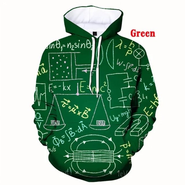Funny 3d Hoodies Mathematical Formula Spring Autumn Hoodies Streetwear 3D Shirt Men Oversized Soft Hoody Math Enthusiast Clothes