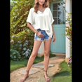 thumbnail image 4 of Camisas de Corta con Cuello en V para Mujer, Blusas Informales de Negocios, Blusas de Trabajo Holgadas L, 4 of 7