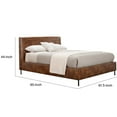 thumbnail image 5 of Faux Leather Upholstered Full Bed with Metal Legs, Brown- Saltoro Sherpi, 5 of 5