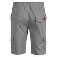 thumbnail image 4 of Men's Cargo Sports Short Pants Slim Fit Solid Shorts with Elastic Waist and Pockets, 4 of 8