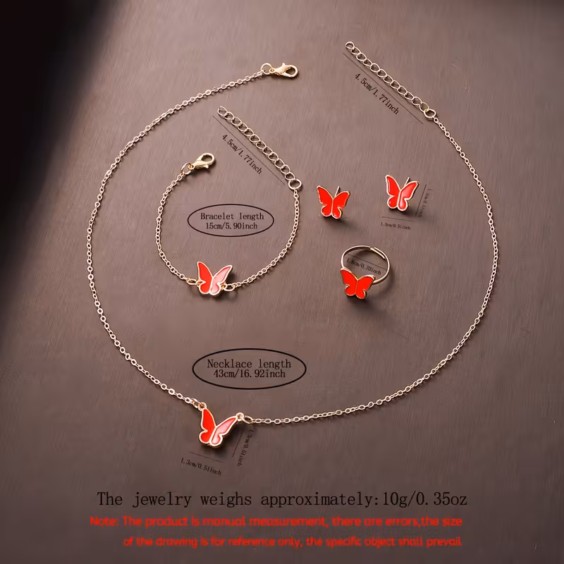 thumbnail image 4 of 6pcs Teenage Men Women Styles Sports Fashion Party Decoration Electronic and Butterfly Necklace Bracelet Ring Earring Set, 4 of 4