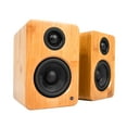 thumbnail image 3 of Kanto YU2BAMBOO YU2 Bamboo Powered Desktop Speakers, Pair, with Kanto SP26PL Pair of 26" Floor Speaker Stands, Black, 3 of 7