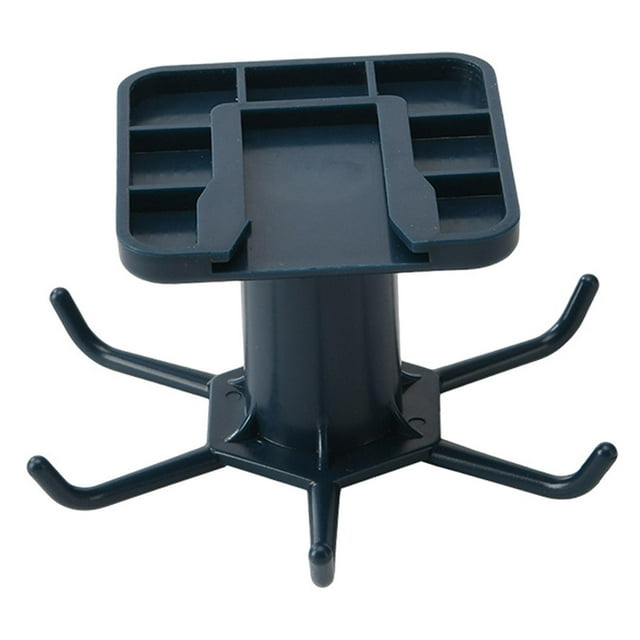 Organizador colgante multiusos con ganchos flexibles para despensa y dormitorio de hotel. Azul