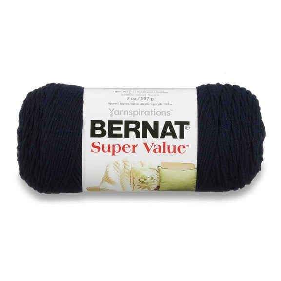 Bernat® Super Value™ #4 Worsted (Medium) Acrylic Yarn, Navy 7oz/197g 440 Yards