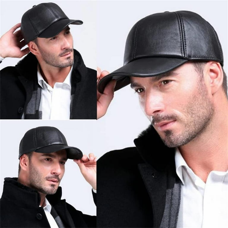 Mens leather baseball cap online