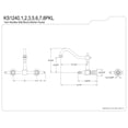 thumbnail image 4 of Kingston Brass KS1248PKL Duchess Wall Mount Bridge Kitchen Faucet, Brushed Nickel, 4 of 4