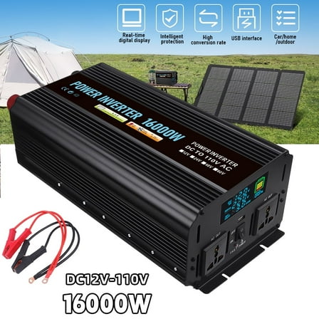 DFITO Power Inverter, 12V, 8000W Continuous, 16000W Surge, LCD Display, DC to AC Auto Converter for Car
