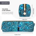 thumbnail image 3 of Disketp Beautiful Blue Peacock Estuche de Lápices de Cuero con Cierre, Estuche Compacto para Papelería, Bolígrafos y Accesorios Pequeños, 3 of 7
