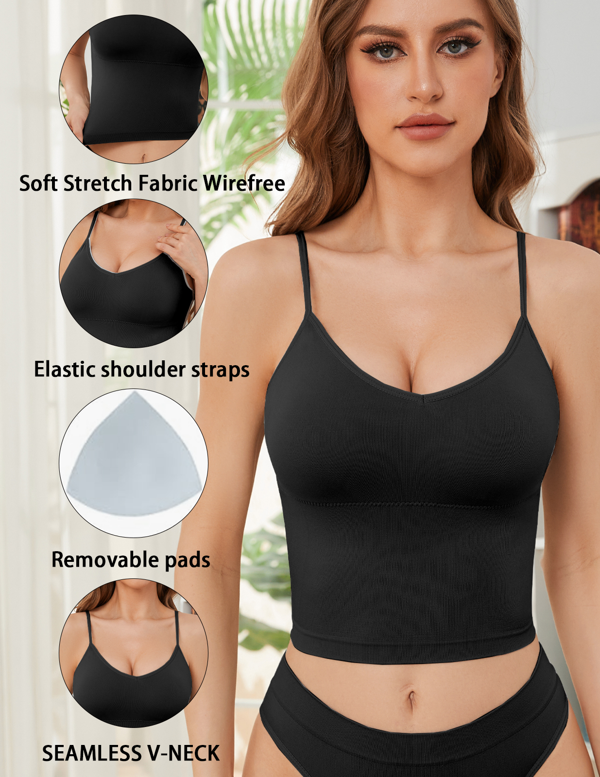 CZGUKE 2PCS Women's sports and fitness bra seamless solid color yoga