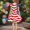 thumbnail image 5 of Maean Girls Independence Day Dress Ruffle Sleeve Sundress Toddler Summer Clothes Party Sleeveless Dresses, 5 of 6