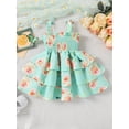 thumbnail image 2 of Coduop Infant Baby Girls Summer Princess Dress Floral Print Sleeveless Sling Layered Cake Dress, 2 of 7