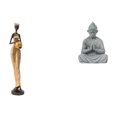 thumbnail image 1 of Escultura de Buda de una mujer tribal africana y un mono, obra de arte para decoración del hogar, dormitorio, mesa, mueble de TV, hotel, patio, patio, 1 of 8
