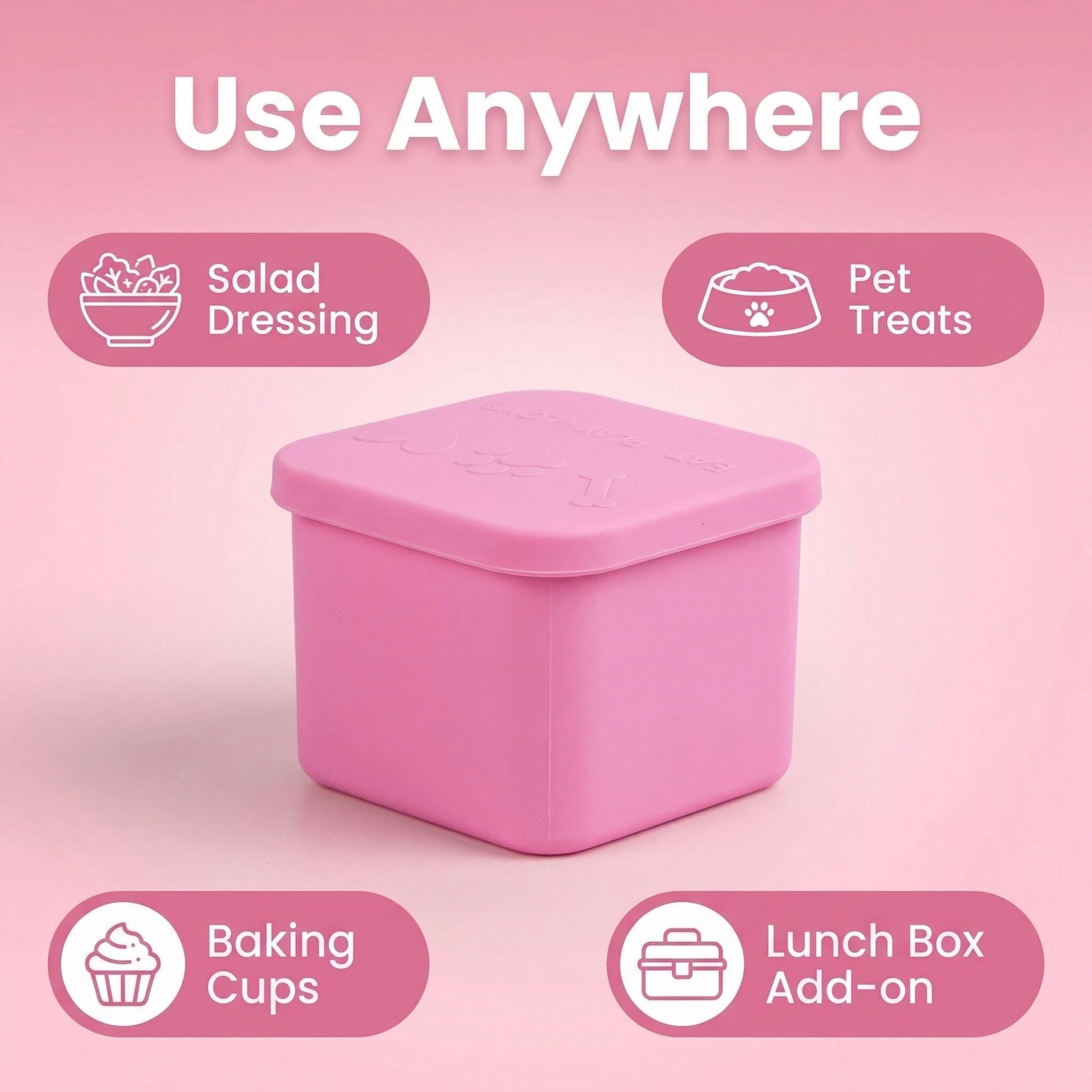 MEYYOI Silicone Small Snack Stackable Leak-Proof BPA Free Bento Boxes 3 Count