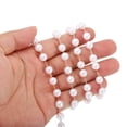 thumbnail image 3 of Uxcell 5m/16 Feet Faux Pearl Beading Chain with Spool, 8mm Brass Chain Link for Jewelry Making Style 1, Rose Gold, 3 of 6