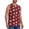 thumbnail image 2 of Fotbe Snowflake red plaid Men's Camiseta sin Mangas Estampada para Hombres, Playera Casual para Gimnasio, Entrenamiento, Playa-X-Large, 2 of 7