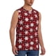 thumbnail image 2 of Fotbe Snowflake red plaid Men's Camiseta sin Mangas Estampada para Hombres, Playera Casual para Gimnasio, Entrenamiento, Playa-Medium, 2 of 7