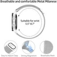 thumbnail image 4 of 2 Packs Soft Metal Milanese Samsung Watch 4/5 Band, Mesh Loop 20mm Super Breathable & Comfortable band, Compatible with Samsung Galaxy Watch 5/Watch 5 Pro/Galaxy Watch 4/Active 2/ Watch 3 41mm, 4 of 12