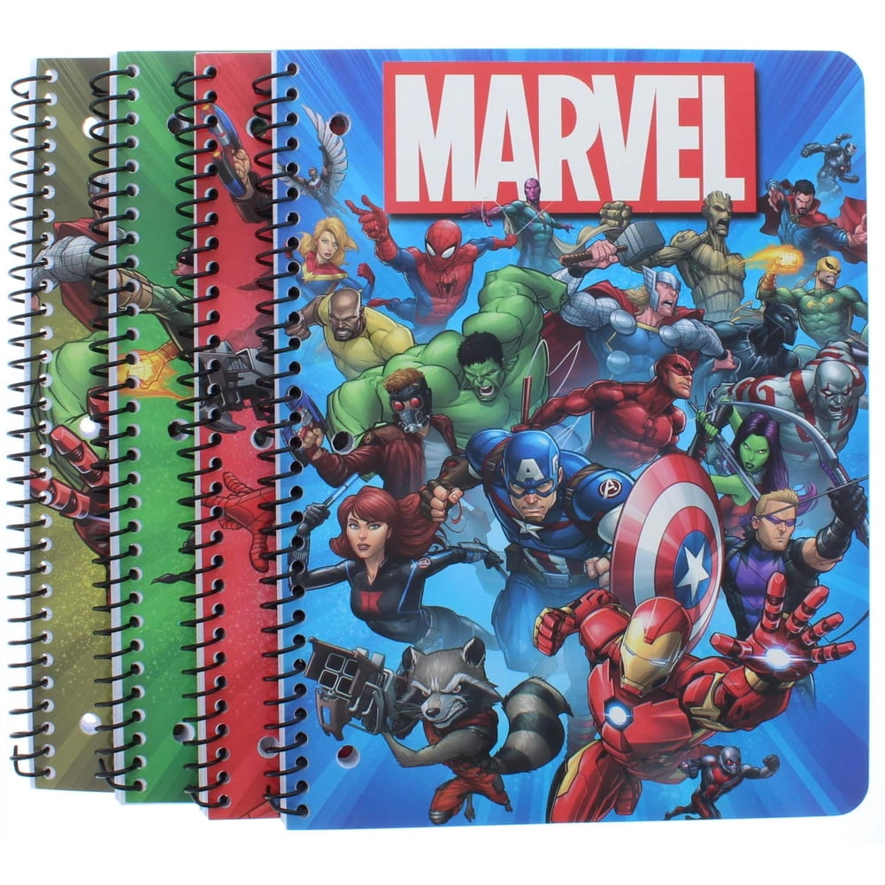 Marvel Avengers Superheroes School Stationery Spiral Notebooks Lined ...