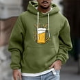 thumbnail image 2 of DDAPJ pyju Novelty Graphic Hoodies for Men 3D Beer Print Hooded Sweatshirt Drop Shoulder Pullover Hoodie Casual Holiday Sweatshirts Army Green M, 2 of 6