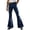 Dark Blue, variant on Venzia Men Green Plaid Flared Trousers, Vintage High Waist Bell Bottom Pants, Retro Business Casual Dress Pants
