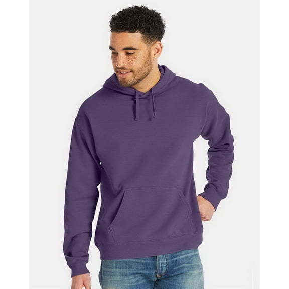 ComfortWash by Hanes B35800673 Garment-Dyed Unisex Hooded Sweatshirt, Grape Soda - Small