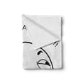 thumbnail image 2 of Humor Soft Flannel Fleece Throw Blanket, Lol Guy Happy Boy Meme Face Internet Community Illustration, Cozy Plush for Indoor and Outdoor Use, 70" x 90", Black and White, by Ambesonne, 2 of 6