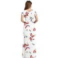 thumbnail image 4 of Asklazy Women's Short Sleeve Loose Plain Maxi Dresses Casual Long Dresses with Pockets,US Size,Floral White,XL, 4 of 11