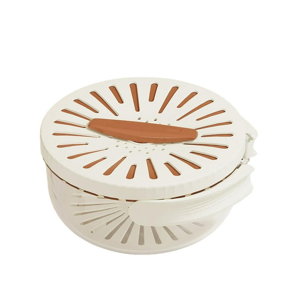 Cateissary Tapa portátil para limpiar en cualquier lugar, drenaje de frutas y verduras ABS, sin ensuciar, mango de drenaje fácil, rápido y Cocina y Comedor marrón