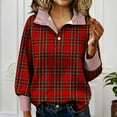 thumbnail image 2 of IWRICH Women's Christmas Tree Henley Collar Button up Sweatshirts Strip Boho Tops Xmas Long Sleeve Fall Pullovers Tops L, 2 of 7