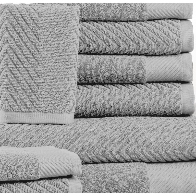 Addy Home Premium Chevron 6 Piece Bath Towel Set (2 Bath, 2 Hand