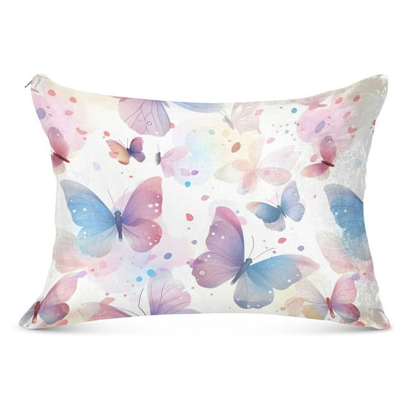 Beautiful Dreamy Butterflies Plush Pillow Cases Standard Size Ultra Soft Warm Pillowcases with Zipper 20"x26"