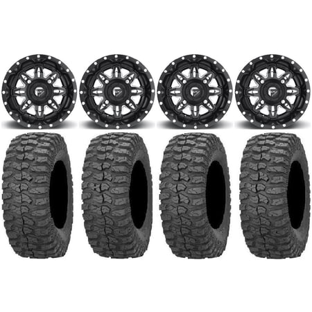 Fuel Lethal Black 14 Wheels 32 Rock-A-Billy Tires Kawasaki Mule Pro FXT