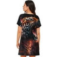 thumbnail image 6 of Lafuoo Cool Tiger Pattern Women's Short-sleeved Nightdress, Knee-length Pullover Nightgown, Summer Home Wear-Small, 6 of 8