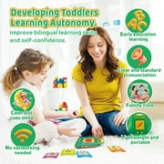 Talking Flash Card Learning Educational Toy, Talking Flash Cards with 224 Words 112 Double Sided Cards Preschool Sensory Toys, Dinosaur Montessori Toys