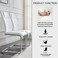 thumbnail image 4 of Sumdeal Modern Dining Chairs Set of 4 ,Dining Chairs, Metal Kitchen Chairs with Leather Padded Seat High Back, Dining Chairs set of 4,White, 4 of 9