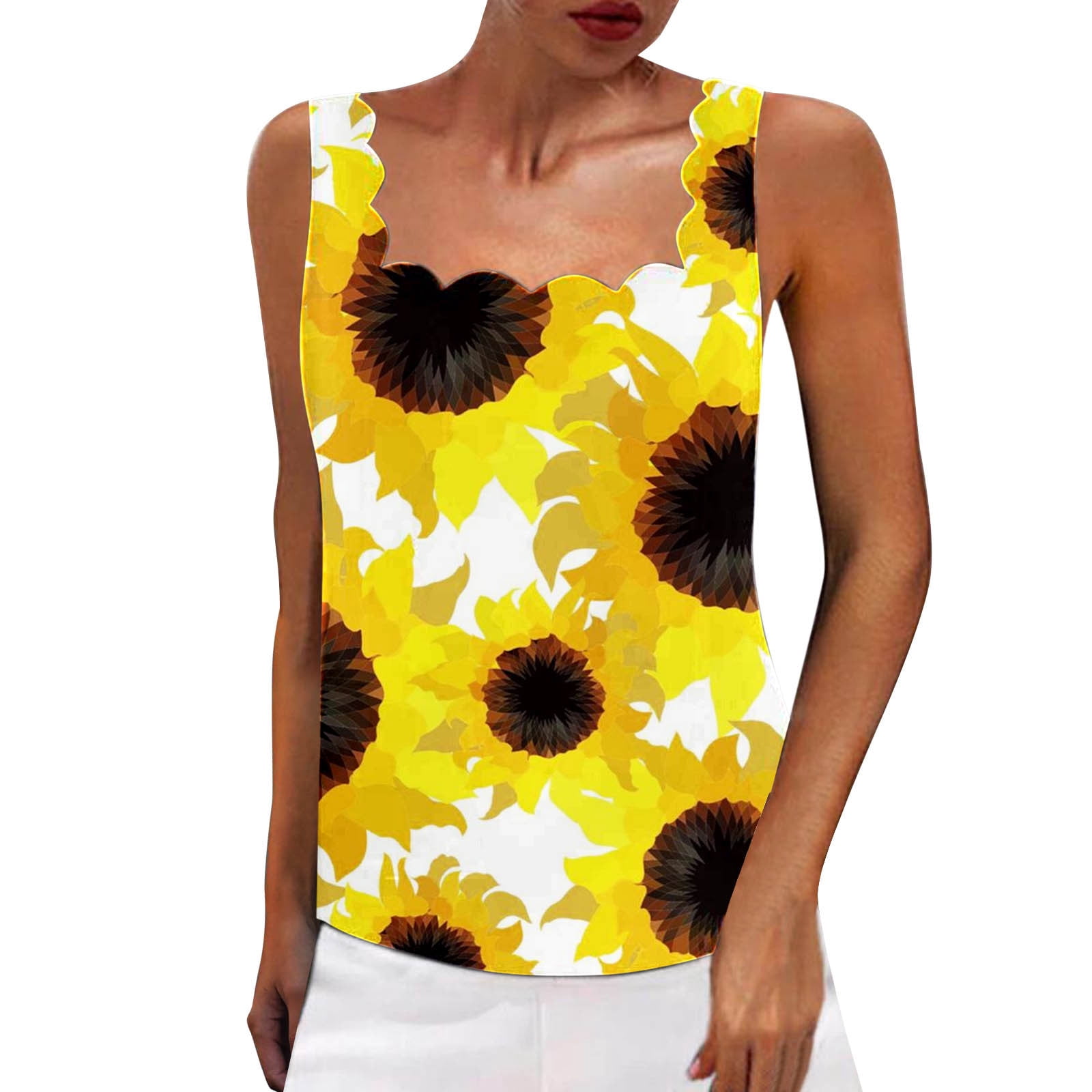 Sngxgn Tank Tops Women Trendy Womens Sleeveless Racerback High Neck