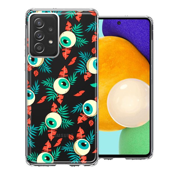 MUNDAZE For Samsung Galaxy A52 Halloween Creepy Tropical Eyeballs Design Double Layer Phone Case Cover