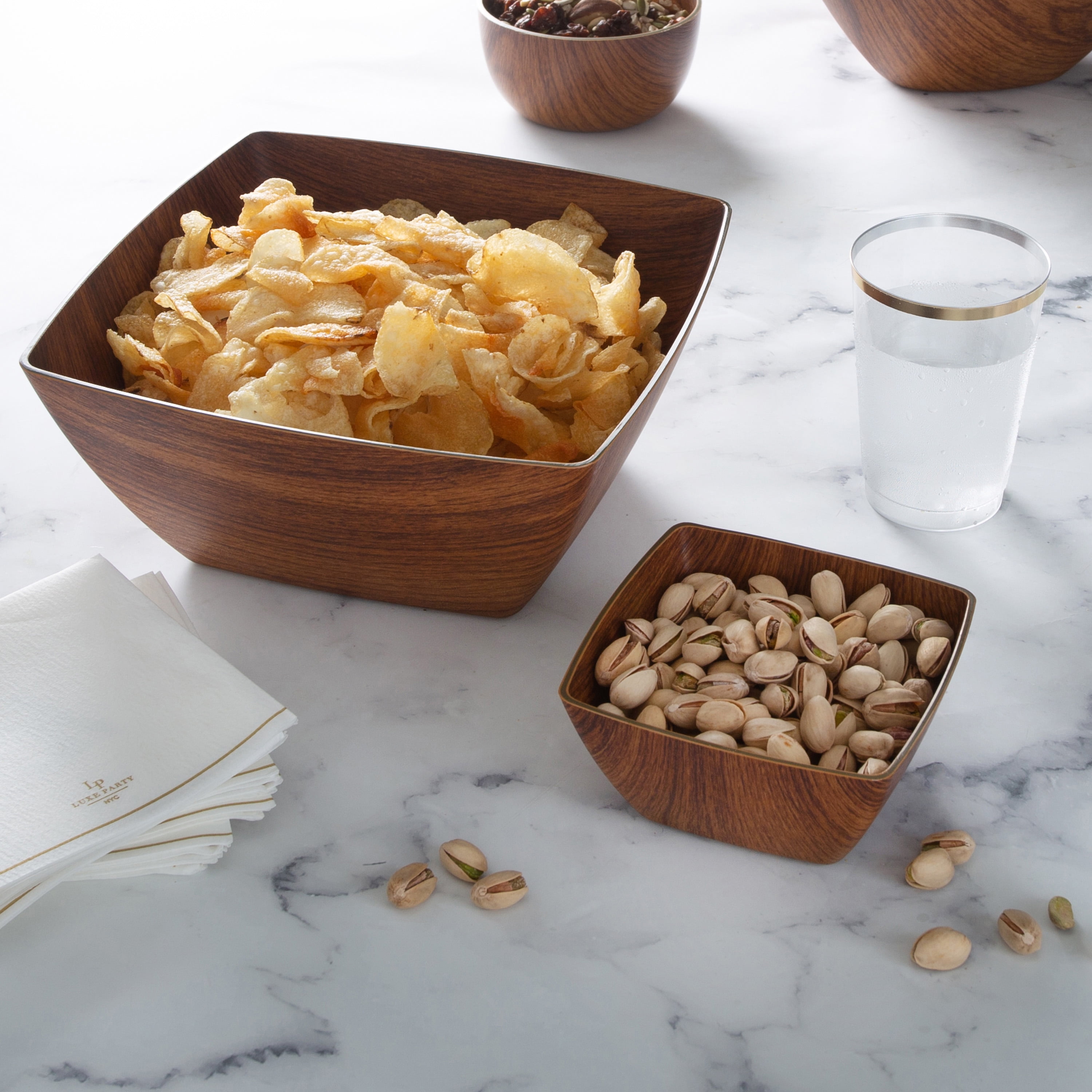 Luxe Party Mahogany Collection Large 9 inch Square Serving Bowl