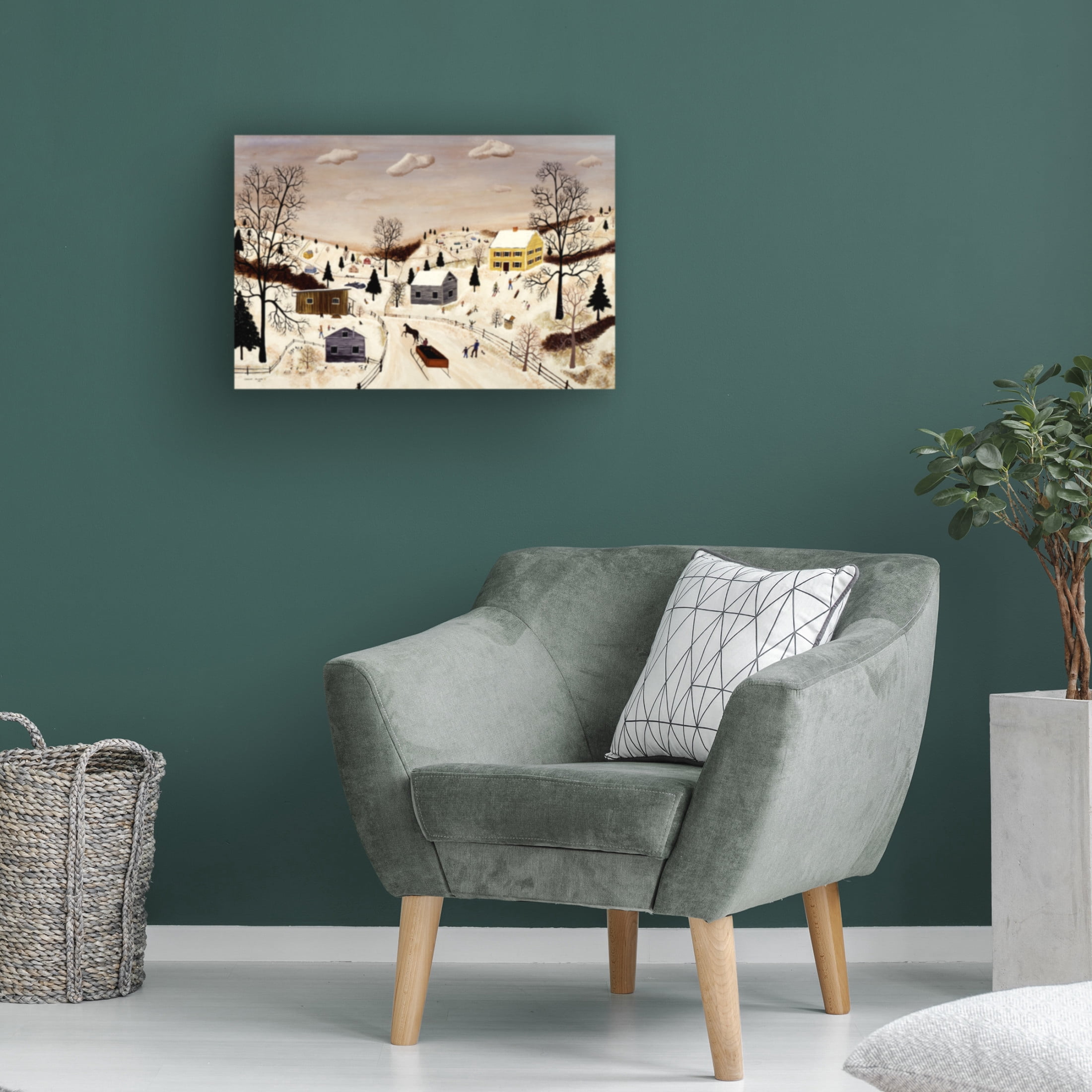 Canvas Wall Art - C Munro 'Winter in the Valley' Wall Art for Living Room, Bedroom, or Office Décor by Trademark Fine Art - 47 x 30 Inches