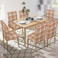 thumbnail image 4 of 4Pcs Fall Plaid Chair Covers Set - Stretch Elastic Edge, Removable Orange Chair Protectors, Suitable for Dining Room/Kitchen Chairs, 4 of 6