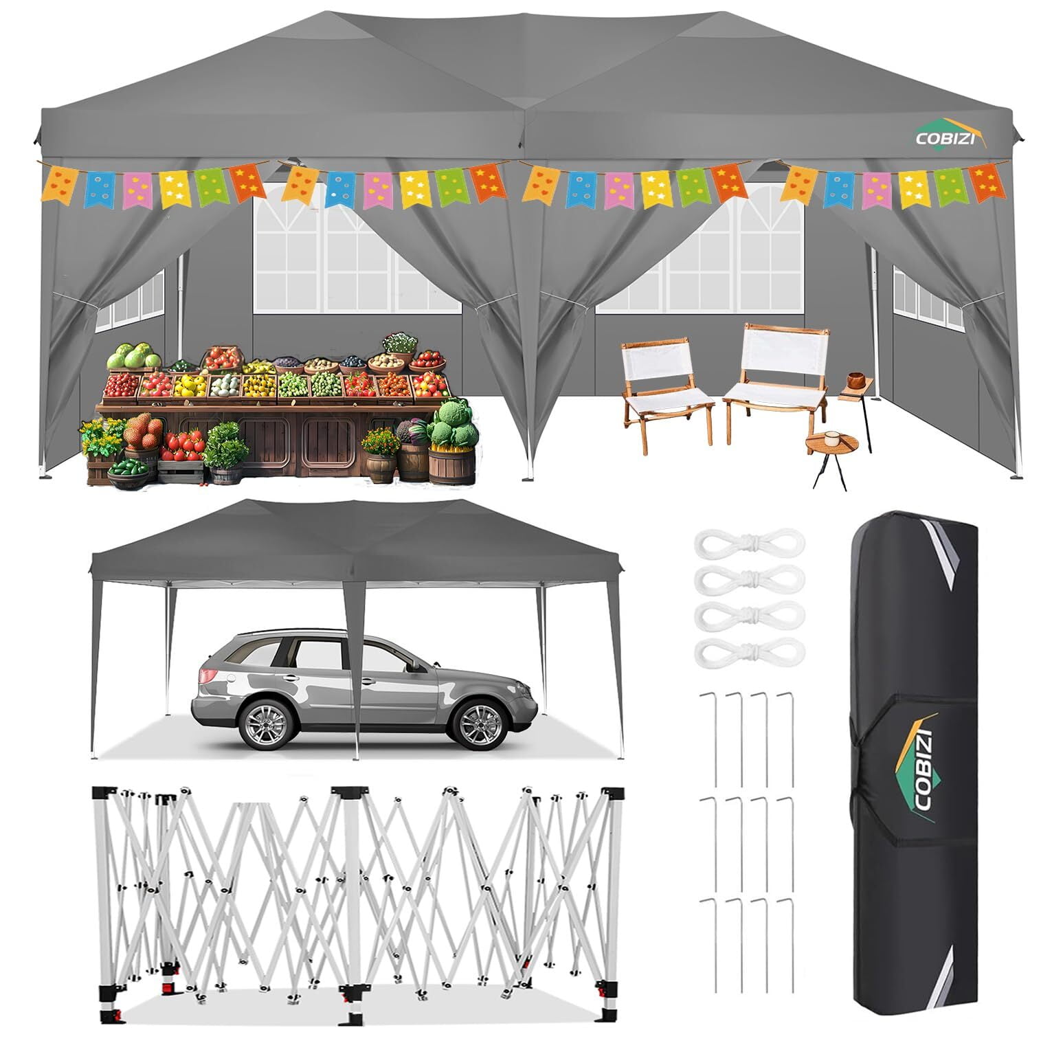 Coleman Instant Light 13x13 Camp Sunshade, Pop-Up, Tailgate