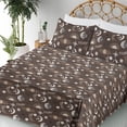 thumbnail image 3 of Ambesonne Boho Fitted & Flat Sheet with Shams 4 Pcs Set, Minimal Sun Moon Scandinavian, Queen, Taupe Tan and Dark Grey, 3 of 5