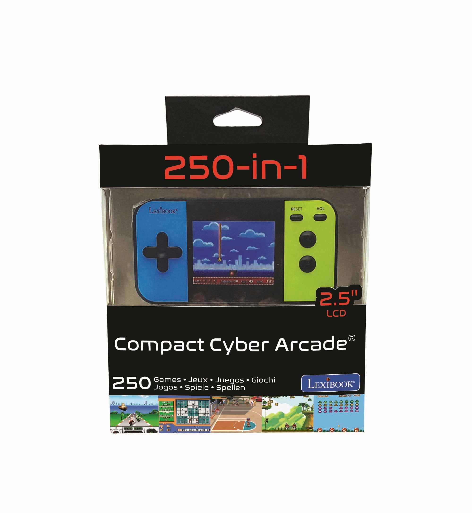 Compact Cyber Arcade® Pocket Gaming Console with color LCD 2.5'' and 150 games