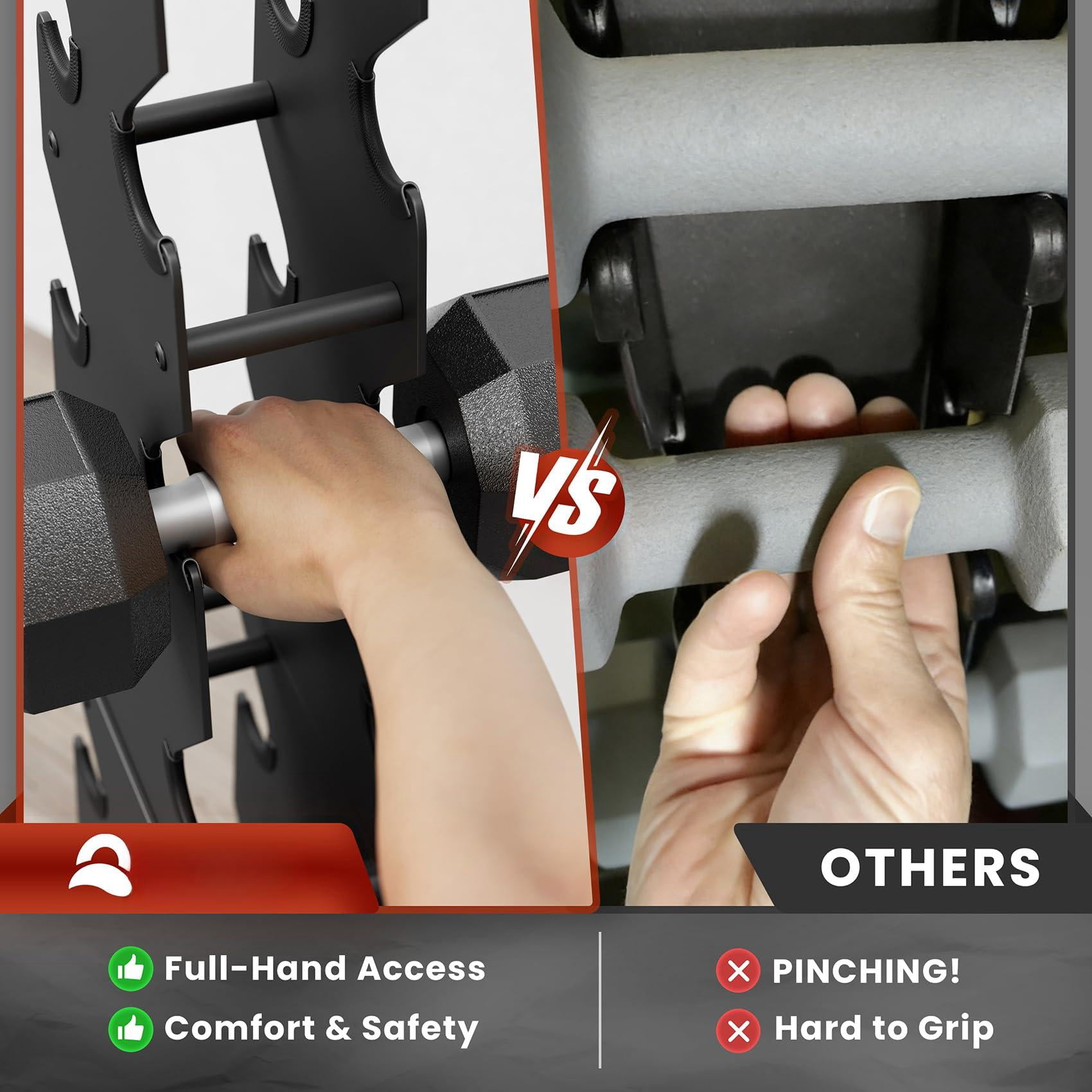 Dumbbell Rack Stand Only  7-tier | 5-tier 3-tier Weight For Dumbbells Wide-slot No-interference Design Solid Steel Construction Holder Home Gym Storage (rack Only)